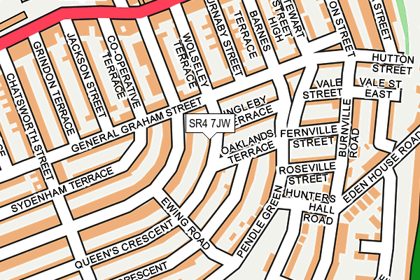 SR4 7JW map - OS OpenMap – Local (Ordnance Survey)