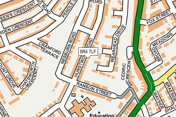 SR4 7LF map - OS OpenMap – Local (Ordnance Survey)
