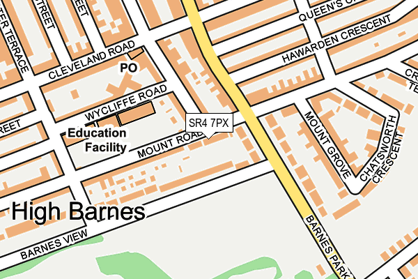 SR4 7PX map - OS OpenMap – Local (Ordnance Survey)