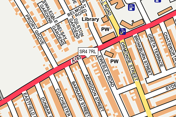 SR4 7RL map - OS OpenMap – Local (Ordnance Survey)
