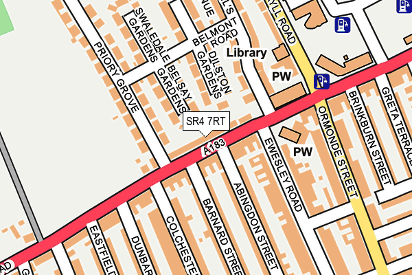 SR4 7RT map - OS OpenMap – Local (Ordnance Survey)