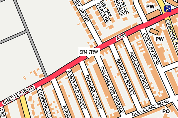 SR4 7RW map - OS OpenMap – Local (Ordnance Survey)