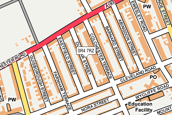 SR4 7RZ map - OS OpenMap – Local (Ordnance Survey)