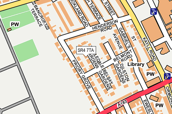 SR4 7TA map - OS OpenMap – Local (Ordnance Survey)