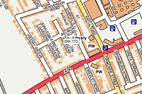 SR4 7TD map - OS OpenMap – Local (Ordnance Survey)