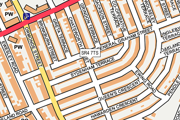 SR4 7TS map - OS OpenMap – Local (Ordnance Survey)