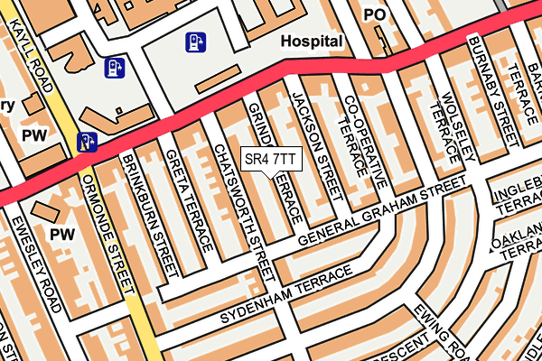 SR4 7TT map - OS OpenMap – Local (Ordnance Survey)