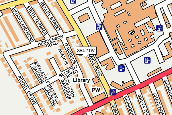 SR4 7TW map - OS OpenMap – Local (Ordnance Survey)
