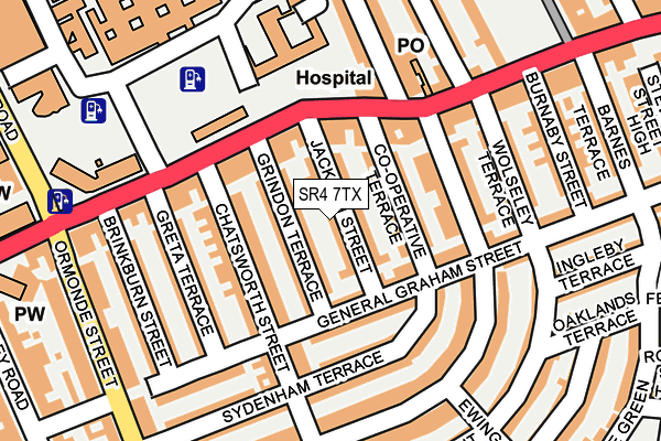 SR4 7TX map - OS OpenMap – Local (Ordnance Survey)