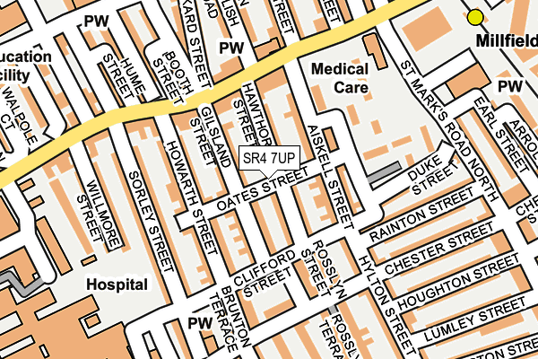 SR4 7UP map - OS OpenMap – Local (Ordnance Survey)