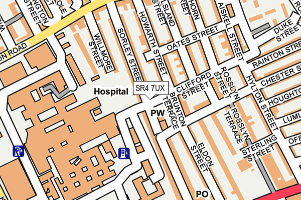 SR4 7UX map - OS OpenMap – Local (Ordnance Survey)