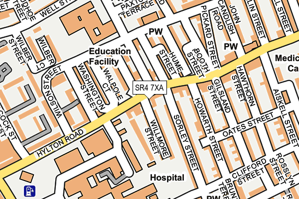 SR4 7XA map - OS OpenMap – Local (Ordnance Survey)