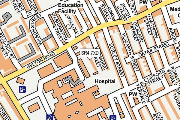 SR4 7XD map - OS OpenMap – Local (Ordnance Survey)