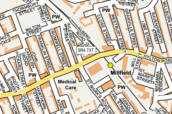 SR4 7XT map - OS OpenMap – Local (Ordnance Survey)