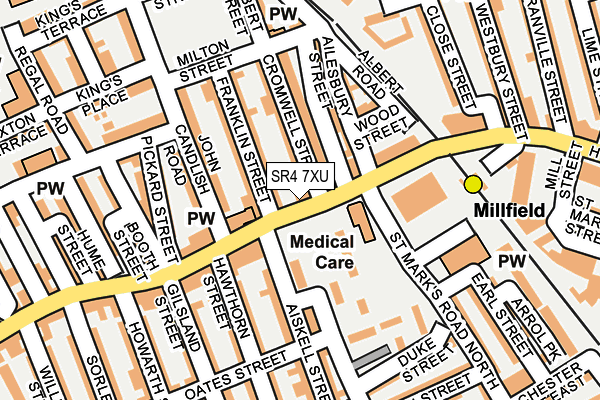 SR4 7XU map - OS OpenMap – Local (Ordnance Survey)