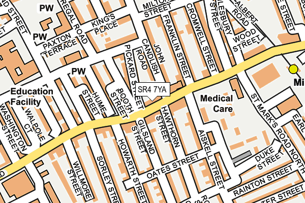 SR4 7YA map - OS OpenMap – Local (Ordnance Survey)