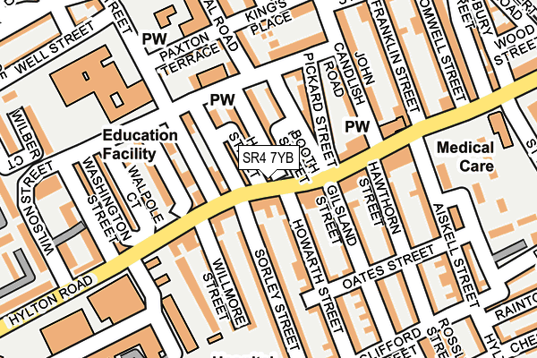 SR4 7YB map - OS OpenMap – Local (Ordnance Survey)