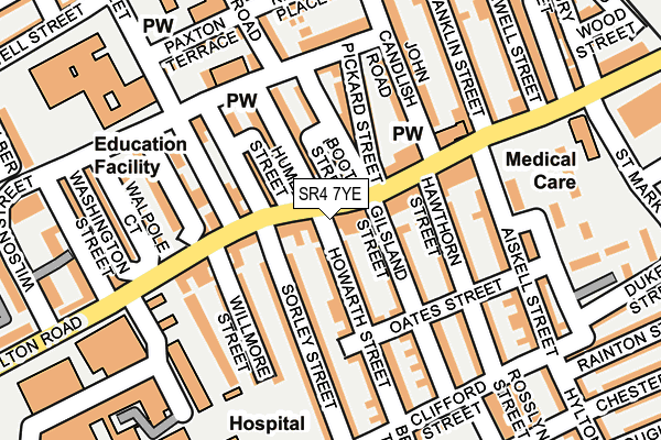 SR4 7YE map - OS OpenMap – Local (Ordnance Survey)