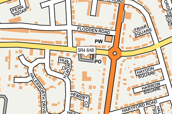 SR4 8AB map - OS OpenMap – Local (Ordnance Survey)