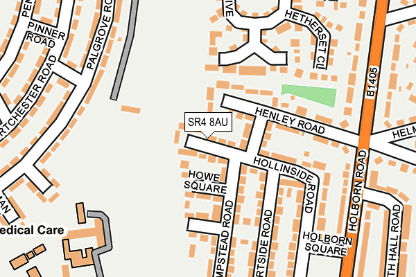SR4 8AU map - OS OpenMap – Local (Ordnance Survey)