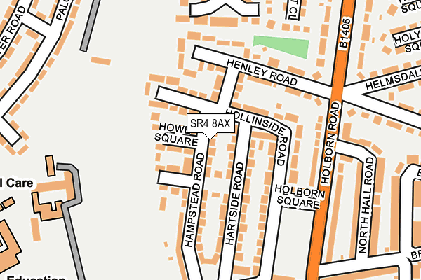 SR4 8AX map - OS OpenMap – Local (Ordnance Survey)