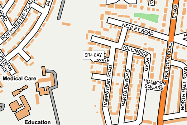 SR4 8AY map - OS OpenMap – Local (Ordnance Survey)