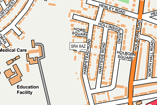 SR4 8AZ map - OS OpenMap – Local (Ordnance Survey)