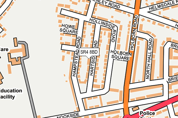 SR4 8BD map - OS OpenMap – Local (Ordnance Survey)