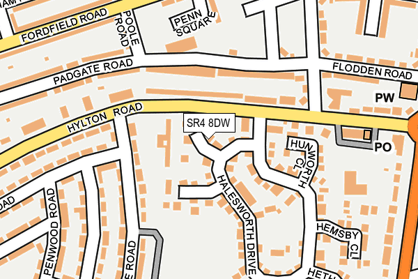 SR4 8DW map - OS OpenMap – Local (Ordnance Survey)
