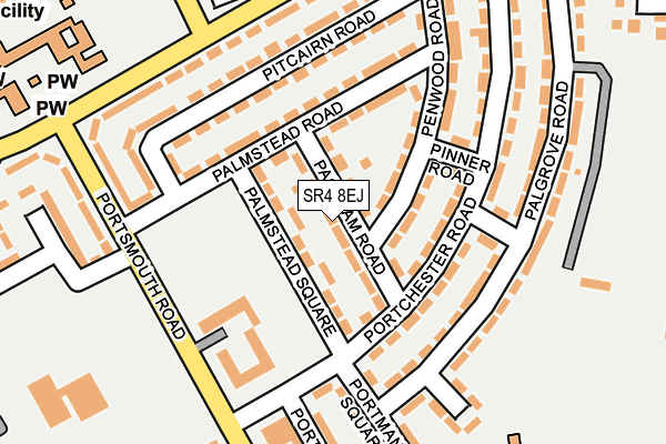 SR4 8EJ map - OS OpenMap – Local (Ordnance Survey)
