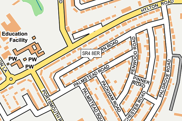 SR4 8ER map - OS OpenMap – Local (Ordnance Survey)