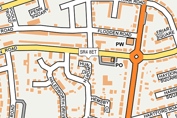 SR4 8ET map - OS OpenMap – Local (Ordnance Survey)