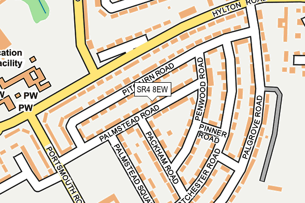 SR4 8EW map - OS OpenMap – Local (Ordnance Survey)