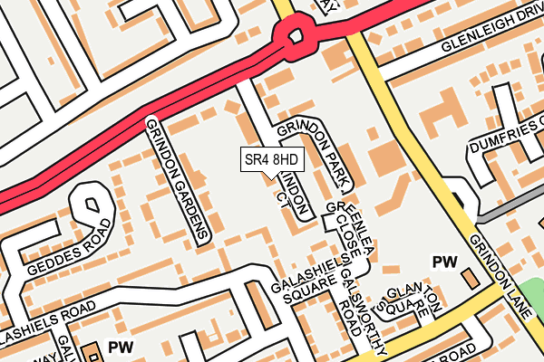 SR4 8HD map - OS OpenMap – Local (Ordnance Survey)