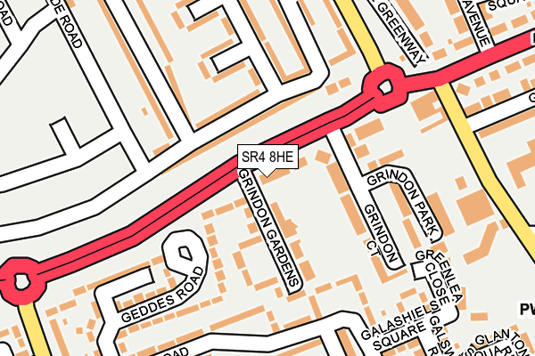 SR4 8HE map - OS OpenMap – Local (Ordnance Survey)