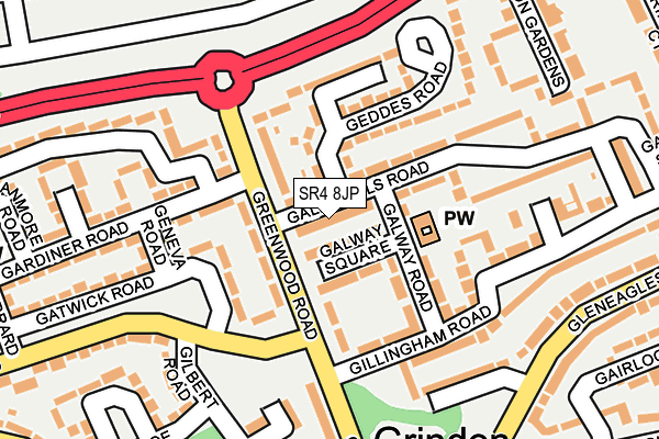 SR4 8JP map - OS OpenMap – Local (Ordnance Survey)