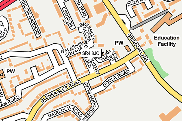 SR4 8JQ map - OS OpenMap – Local (Ordnance Survey)