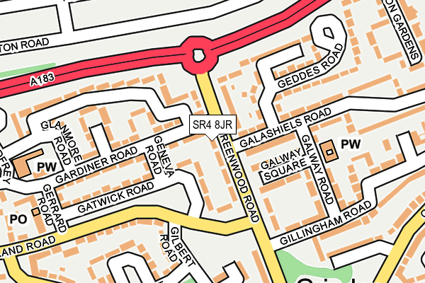 SR4 8JR map - OS OpenMap – Local (Ordnance Survey)