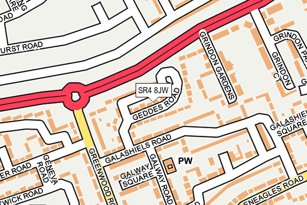 SR4 8JW map - OS OpenMap – Local (Ordnance Survey)