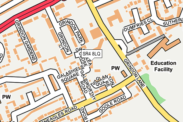 SR4 8LQ map - OS OpenMap – Local (Ordnance Survey)
