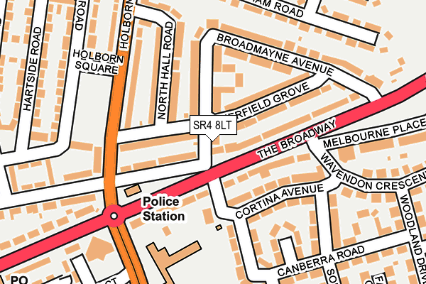 SR4 8LT map - OS OpenMap – Local (Ordnance Survey)