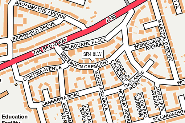 SR4 8LW map - OS OpenMap – Local (Ordnance Survey)