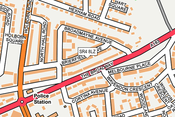 SR4 8LZ map - OS OpenMap – Local (Ordnance Survey)