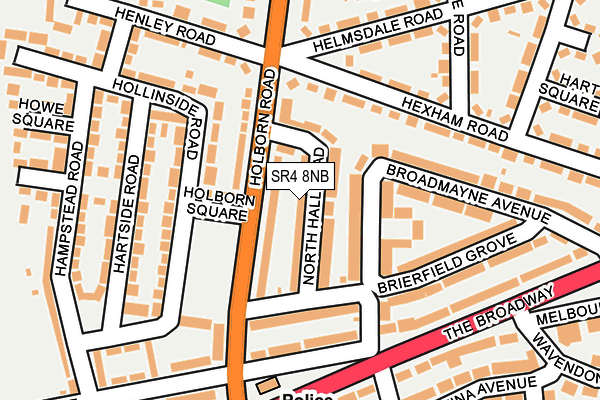 SR4 8NB map - OS OpenMap – Local (Ordnance Survey)