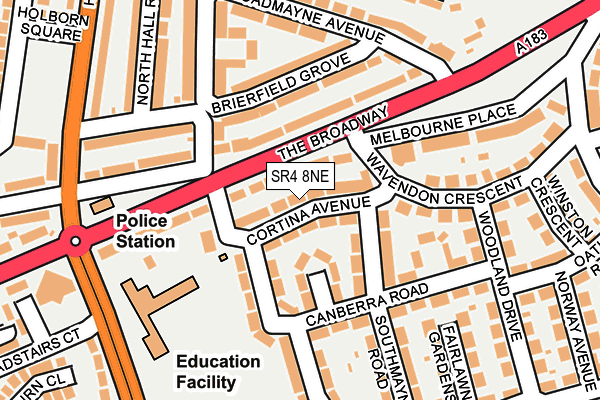 SR4 8NE map - OS OpenMap – Local (Ordnance Survey)