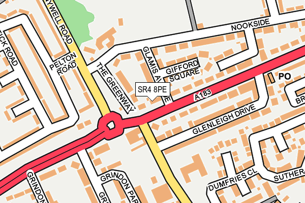 SR4 8PE map - OS OpenMap – Local (Ordnance Survey)