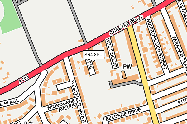 SR4 8PU map - OS OpenMap – Local (Ordnance Survey)
