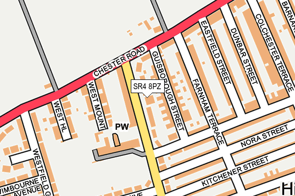 SR4 8PZ map - OS OpenMap – Local (Ordnance Survey)