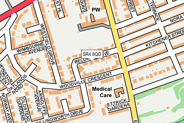 SR4 8QD map - OS OpenMap – Local (Ordnance Survey)