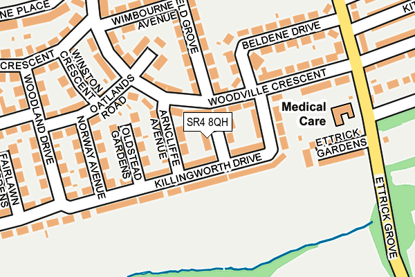 SR4 8QH map - OS OpenMap – Local (Ordnance Survey)